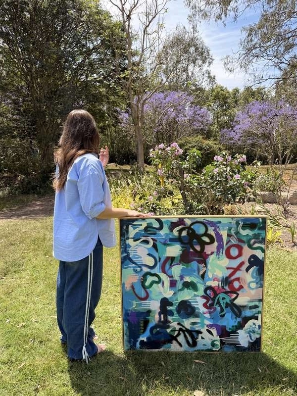 Tessa Blaby with artwork